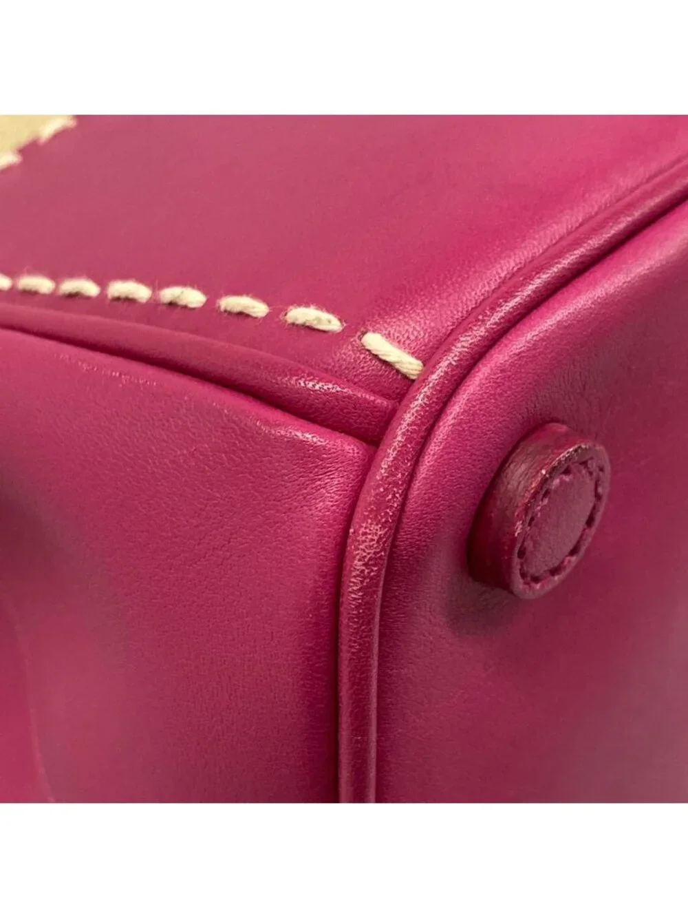 Prada Handbag Canapa City Beige Pink Leather